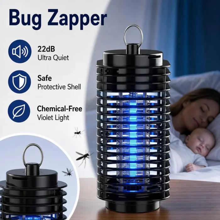 UV Night Light Electric Shock Mosquito Killer Lamp LED Portable Trapping and Insect Killing Lamp Physical Black Fly Traps Office - Image 2