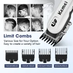 Kemei 2290 2293 Professional Cordless Electric Hair Cutting Kit Hair Clipper Men Barber Fade Clipper and Zero Gapped Trimmer Set - Image 2