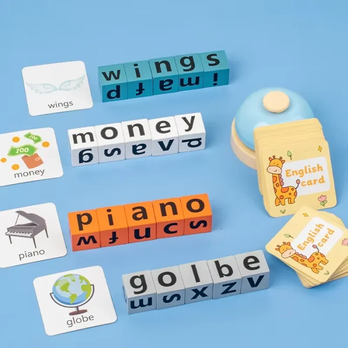 Alphabet Letter Blocks Word Spelling Game – Montessori Phonics Educational Toy - Image 2