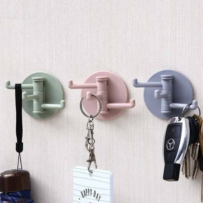 3 Branch Rotating Hooks – Adhesive Wall Hook, 3-Claw Nail-Free Storage Hook - Image 8