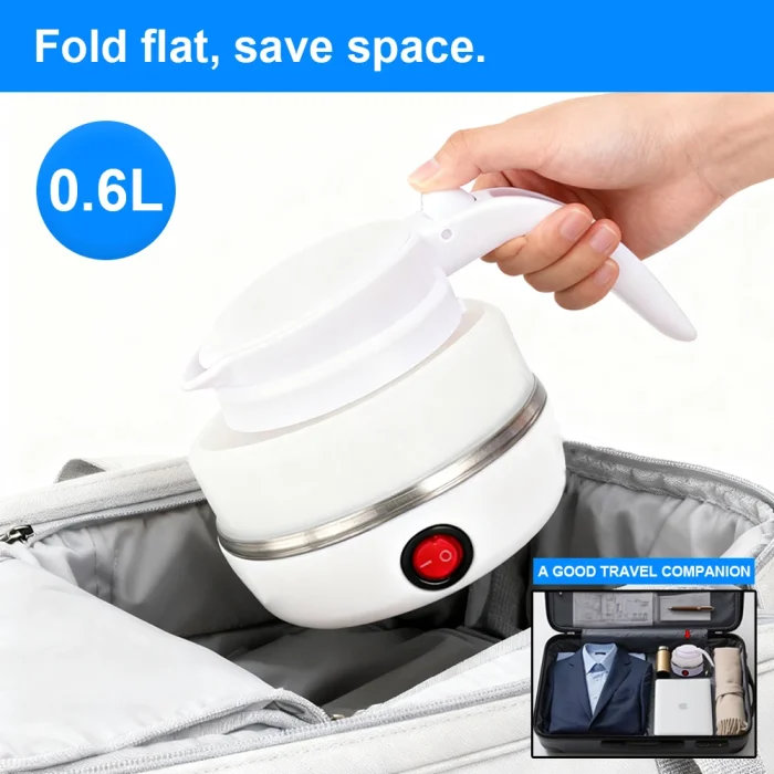 0.6L Mini Folding Kettle Portable Water Heater electric kettle household water heater silicone compression Easy To Travel - Image 5