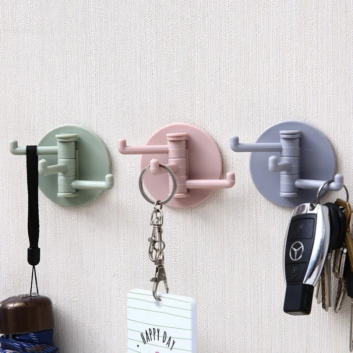 3 Branch Rotating Hooks – Adhesive Wall Hook, 3-Claw Nail-Free Storage Hook - Image 4