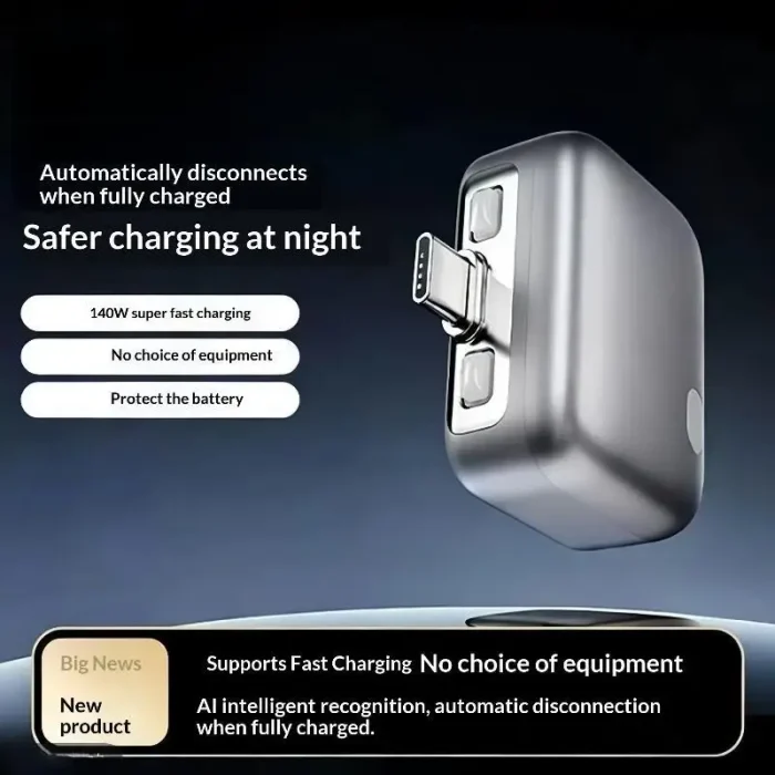 ~USB C Phone Fully Charged Intelligent Separator Type-C 140W Fast Charging Adapter Full Charge Auto Power Cut Off Charger - Image 3