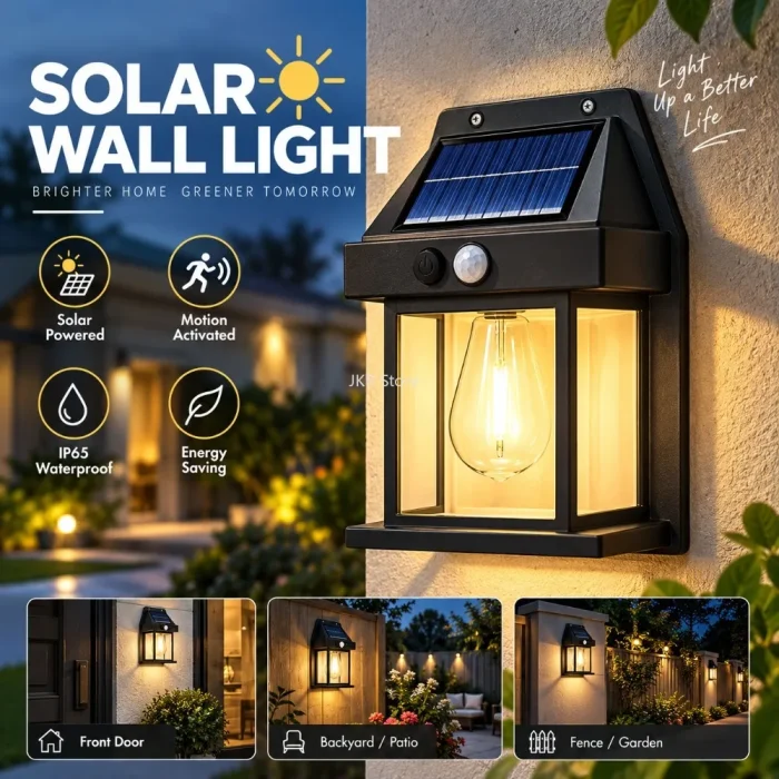 Waterproof Solar Outdoor Wall Light LED Sensor Lamp for Garden Yard Fence House Patio Pathway and Exterior Home Lighting - Image 4