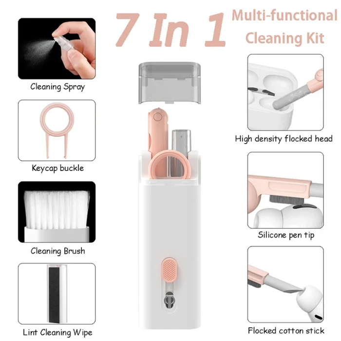 7 in 1 Laptop Keyboard Cleaning Kit – Computer, Earphone & AirPods Cleaner - Image 2