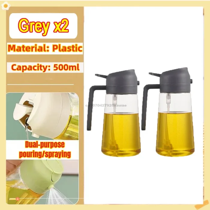 2 In1 Oil Spray Bottle Plastic Kitchen Barbecue Cooking Olive Oil Dispenser Oil Jar Baking Vinegar Soy Sauce Spray Container - Image 27