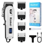 Kemei 2290 2293 Professional Cordless Electric Hair Cutting Kit Hair Clipper Men Barber Fade Clipper and Zero Gapped Trimmer Set - Image 8