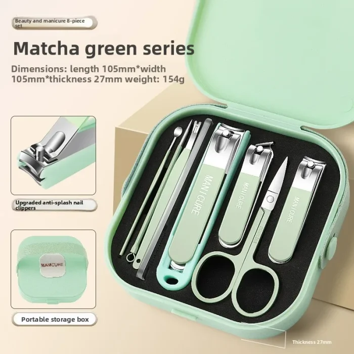 For Complete 7/8 Pcs Set Manicure Kit Nail Clippers with Clippers Cuticle Pusher & Trimmer Portable Gift For Women and Men - Image 10