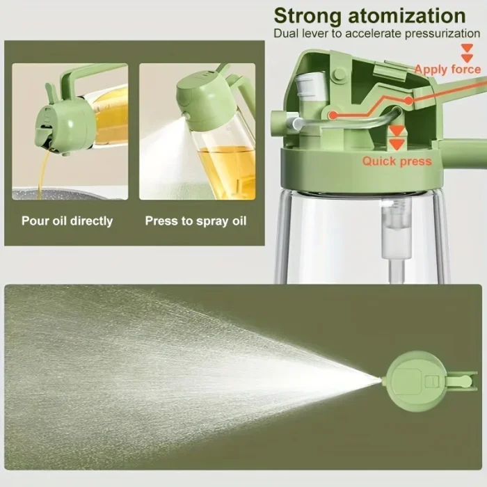 2 In1 Oil Spray Bottle Plastic Kitchen Barbecue Cooking Olive Oil Dispenser Oil Jar Baking Vinegar Soy Sauce Spray Container - Image 3