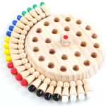 Wooden Memory Match Stick Chess Game – Montessori Color Matching Educational Toy