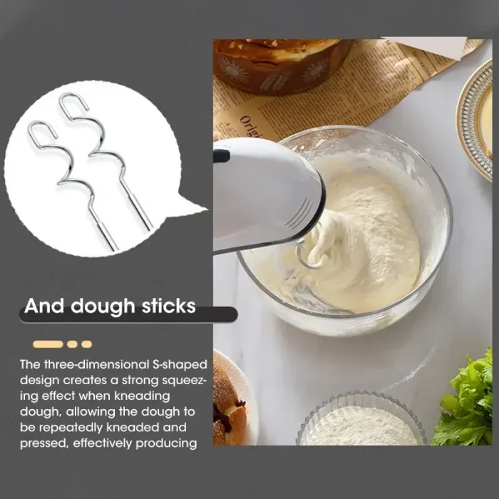 7 Speed Electric Egg Beater – Handheld Cake, Cream & Dough Mixer - Image 5