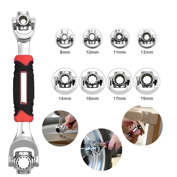 8 Holes Socket Wrench – 8-19mm Multifunctional 360° Rotation Wrench - Image 3