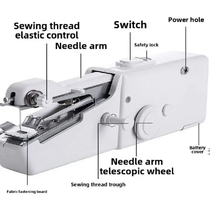 Portable Mini Sewing Machine Handheld Electric Sewing Machine With Bobbin Suitable for Needlework and Manual Work Hand Home DIY - Image 3