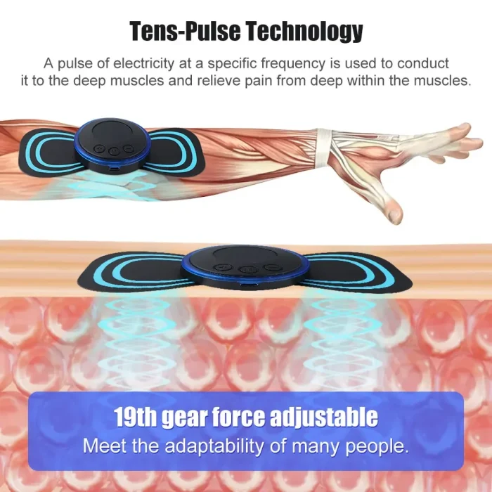 EMS Pulse Neck Massager Sticker Tens Cervical Massageador Back Masajeador Patch Muscle Stimulator Pain Relief Gel Pads Stretcher - Image 3