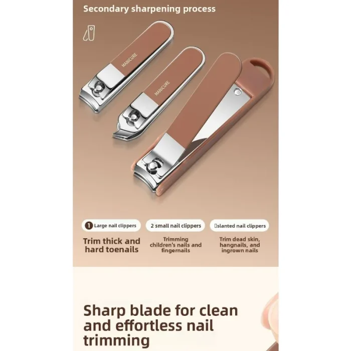 For Complete 7/8 Pcs Set Manicure Kit Nail Clippers with Clippers Cuticle Pusher & Trimmer Portable Gift For Women and Men - Image 5