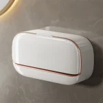 Wall Mounted Soap Dish With Drainage Box Waterproof Punch-Free Bathroom Drain Soap Box Soap Storage Case Bathroom Accessories - Image 9