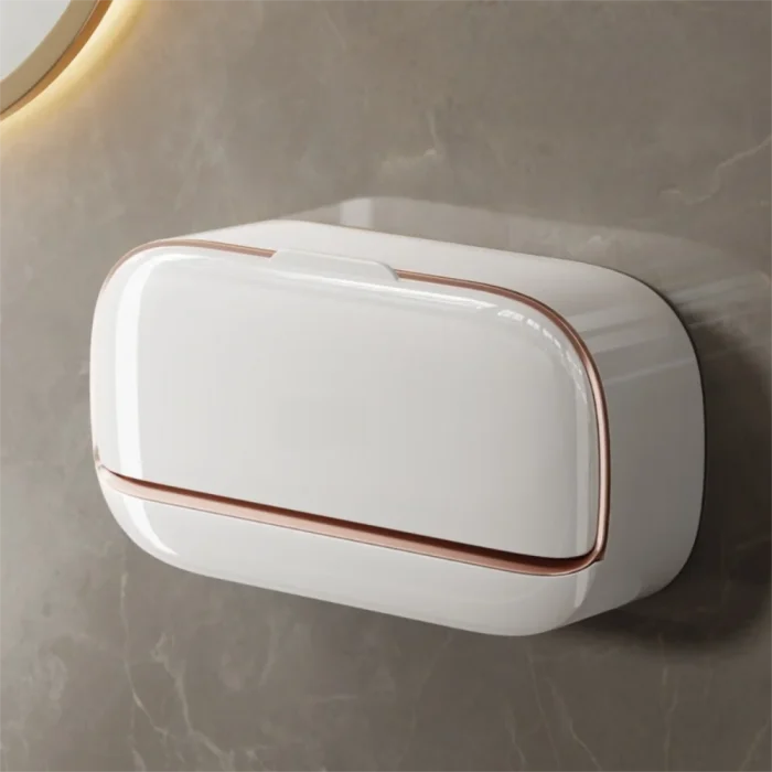Wall Mounted Soap Dish With Drainage Box Waterproof Punch-Free Bathroom Drain Soap Box Soap Storage Case Bathroom Accessories - Image 9