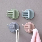 3 Branch Rotating Hooks – Adhesive Wall Hook, 3-Claw Nail-Free Storage Hook