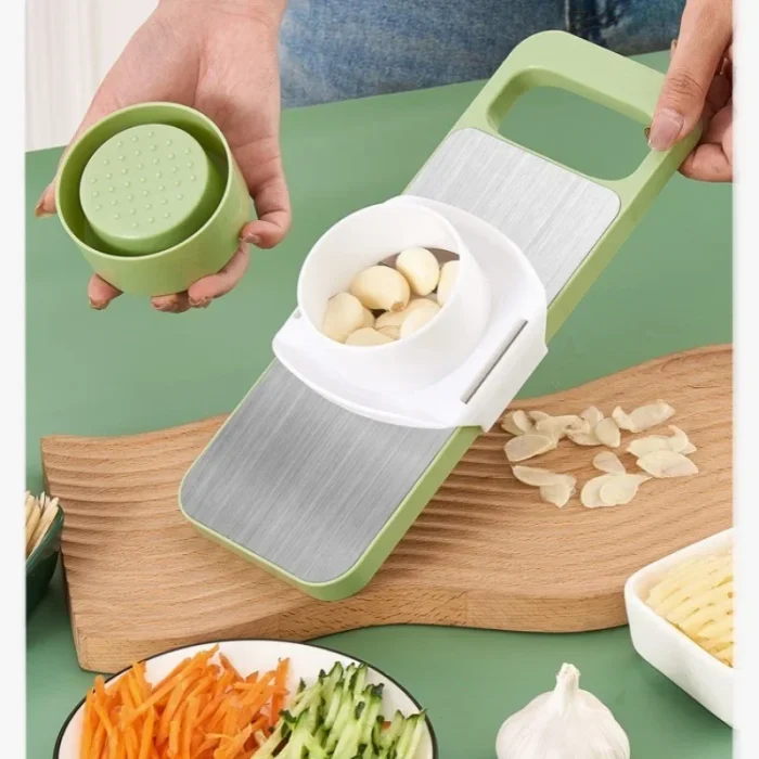 5 in 1 Vegetable Cutter Multifunctional  – Stainless Steel Manual Slicer, Grater & Chopper - Image 4