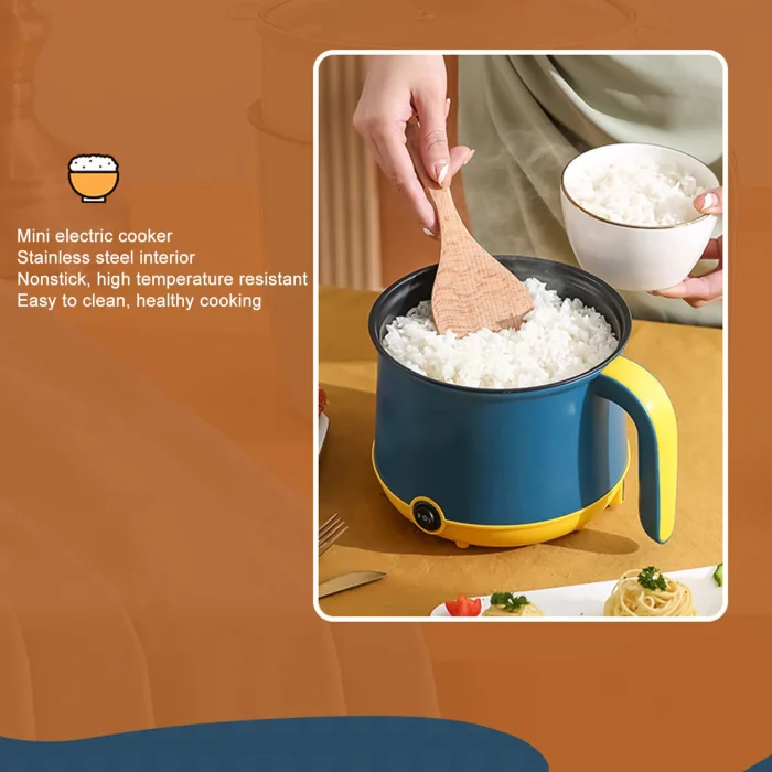 Electric Mini Hot Pot 1.8L 600W Non Stick 2 Levels Adjustable Stainless Steel Electric Pot Electric Cooker Rapid Noodles Cooker - Image 4