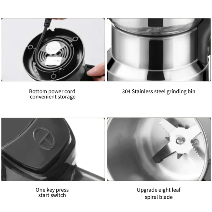 High Power Electric Coffee Grinder Kitchen Cereal Nuts Beans Spices Grains Grinder Machine Multifunctional Home Coffee Grinder - Image 6