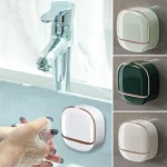 Wall Mounted Soap Dish With Drainage Box Waterproof Punch-Free Bathroom Drain Soap Box Soap Storage Case Bathroom Accessories - Image 3