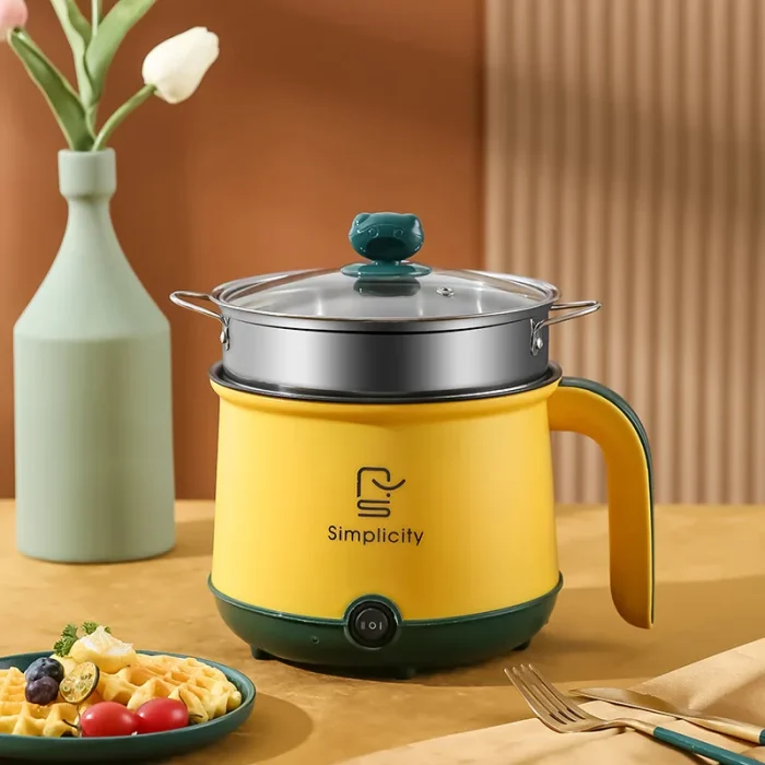 Electric Mini Hot Pot 1.8L 600W Non Stick 2 Levels Adjustable Stainless Steel Electric Pot Electric Cooker Rapid Noodles Cooker - Image 7