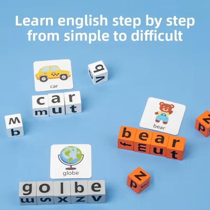 Alphabet Letter Blocks Word Spelling Game – Montessori Phonics Educational Toy - Image 4