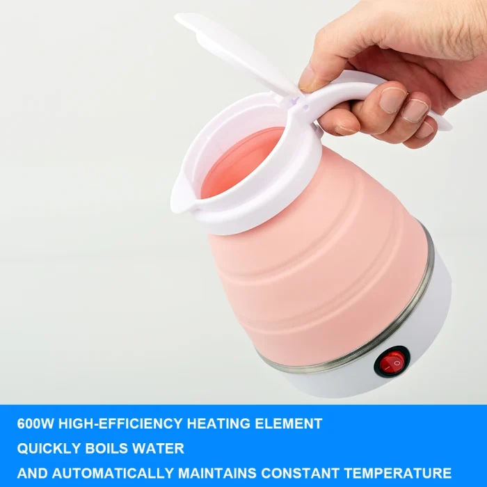 0.6L Mini Folding Kettle Portable Water Heater electric kettle household water heater silicone compression Easy To Travel - Image 4