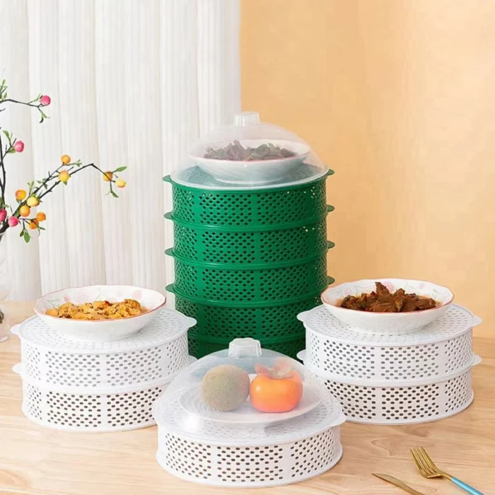 6 Layer Stackable Food Cover Storage Tray - Image 4