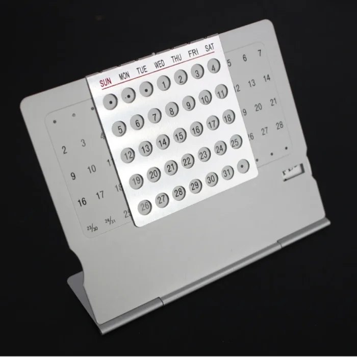 Aluminum Perpetual Calendar Desk Universal Calendar 2024 2025 - Image 1