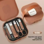 For Complete 7/8 Pcs Set Manicure Kit Nail Clippers with Clippers Cuticle Pusher & Trimmer Portable Gift For Women and Men