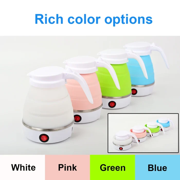 0.6L Mini Folding Kettle Portable Water Heater electric kettle household water heater silicone compression Easy To Travel - Image 2