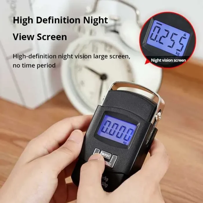 Portable Hanging Luggage Scale 50kg LCD Display Digital Travel Suitcase Baggage Weight Scale with Ruler - Image 3