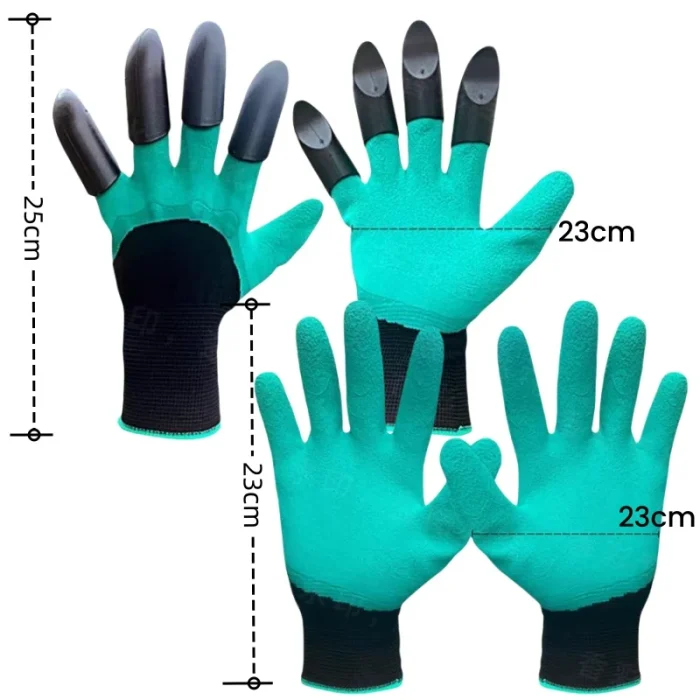 Horticultural Gardening Gloves with Claws Digging Gloves Garden Vegetable Flower Garden Planting Stab Resistant Protective Latex Gloves - Image 2