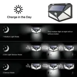 100 LED Solar Outdoor Motion Sensor Light – Four-Sided Wall & Garden Lamp - Image 5