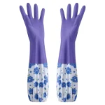 Floral Extra Long Rubber Dishwashing Gloves - Image 5