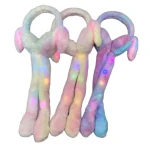 Moving Rabbit Earmuffs Glow-in-the-Dark Plush Ear Warmers with Moving Bunny Ears - Image 3