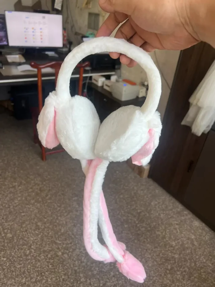 Moving Rabbit Earmuffs Glow-in-the-Dark Plush Ear Warmers with Moving Bunny Ears - Image 6
